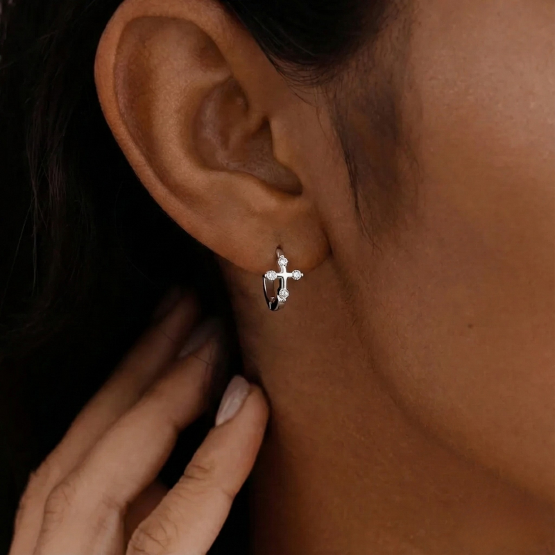 Mini Cross Earrings