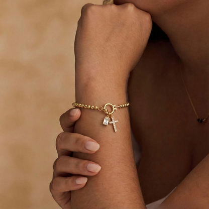 Birthstone Cross Bracelet