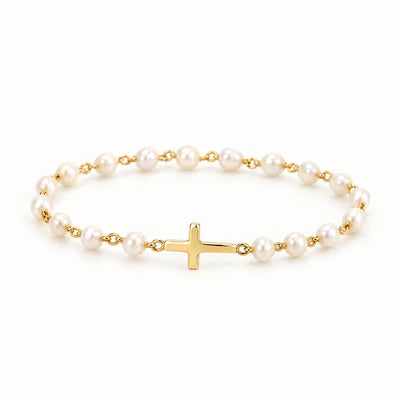Pearl Cross Bracelet
