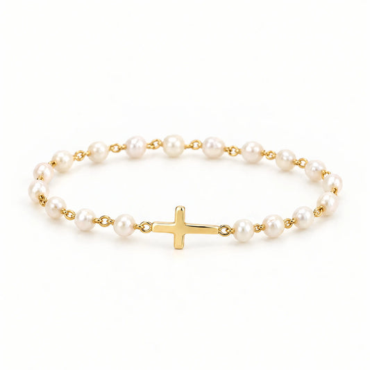 Pearl Cross Bracelet