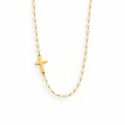 Pearl Cross Necklace