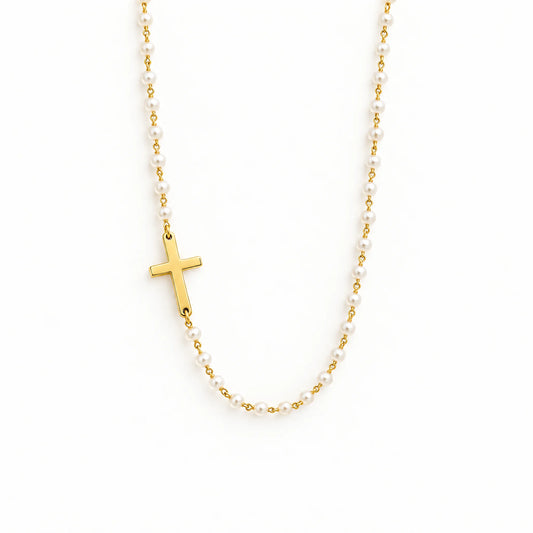 Pearl Cross Necklace