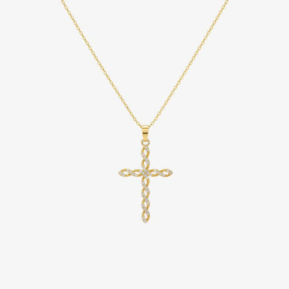 Twisted Cross Necklace – delicate twisted cross Christian necklace in 18k gold and silver by Lainly™