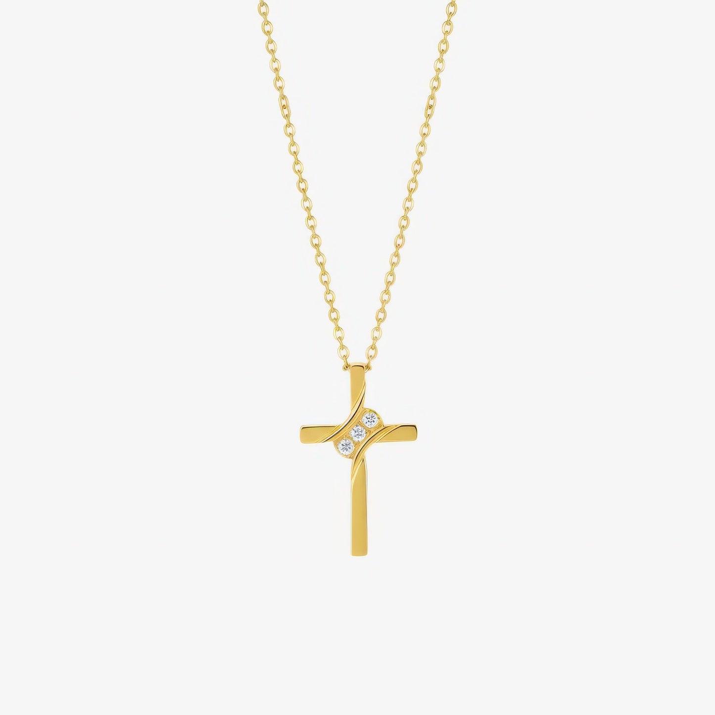 Eternity Cross Necklace in 18k gold and silver – elegant Christian eternity necklace by Lainly™