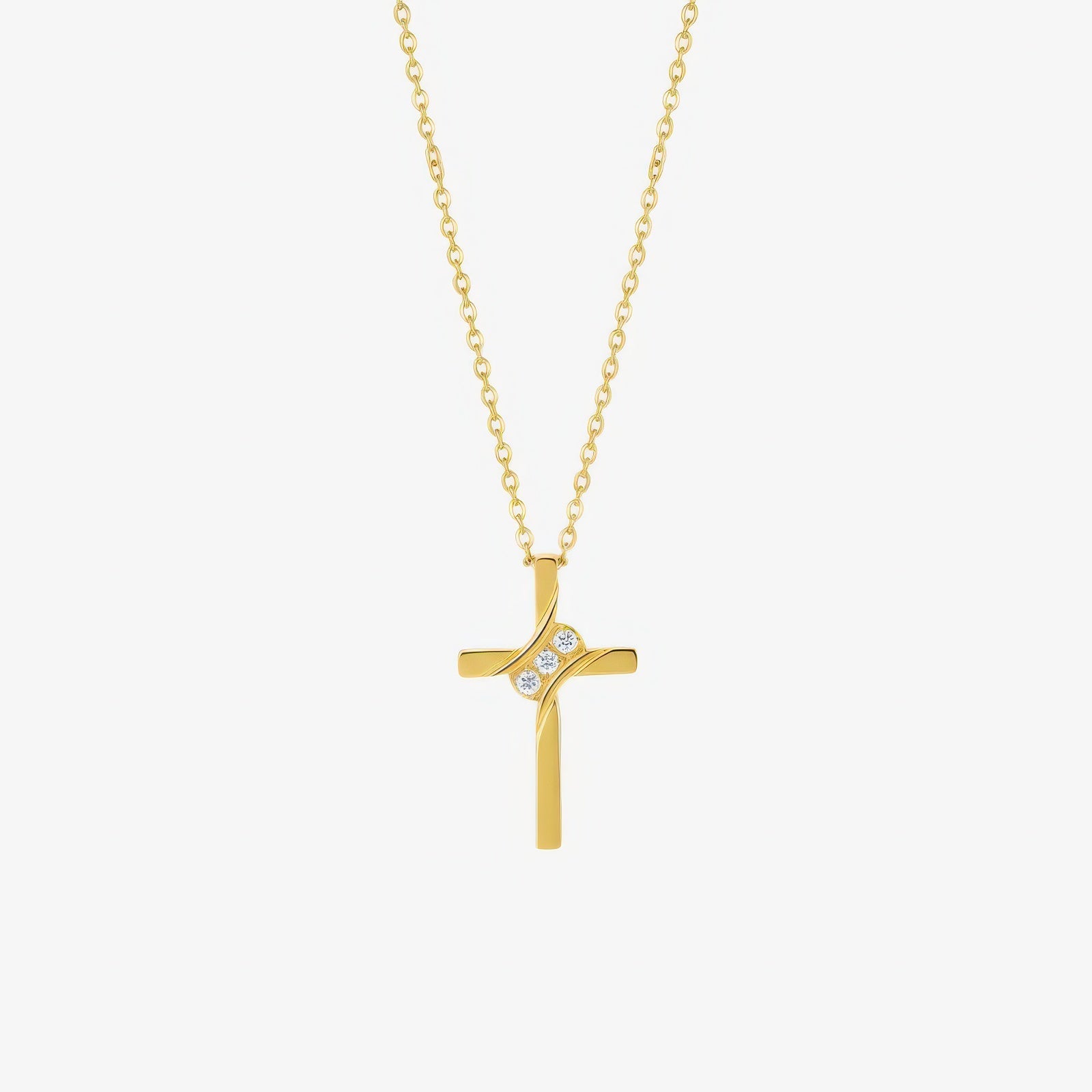 Eternity Cross Necklace in 18k gold and silver – elegant Christian eternity necklace by Lainly™