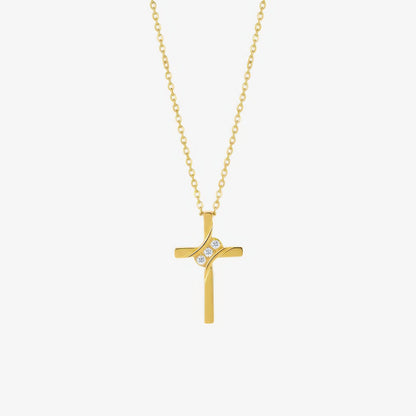 Eternity Cross Necklace in 18k gold and silver – elegant Christian eternity necklace by Lainly™