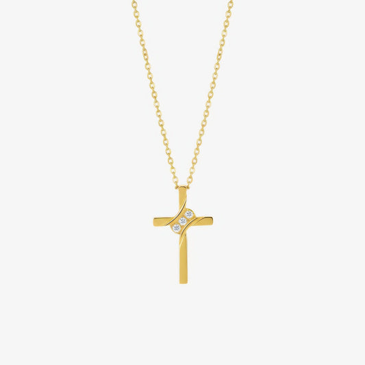 Eternity Cross Necklace in 18k gold and silver – elegant Christian eternity necklace by Lainly™