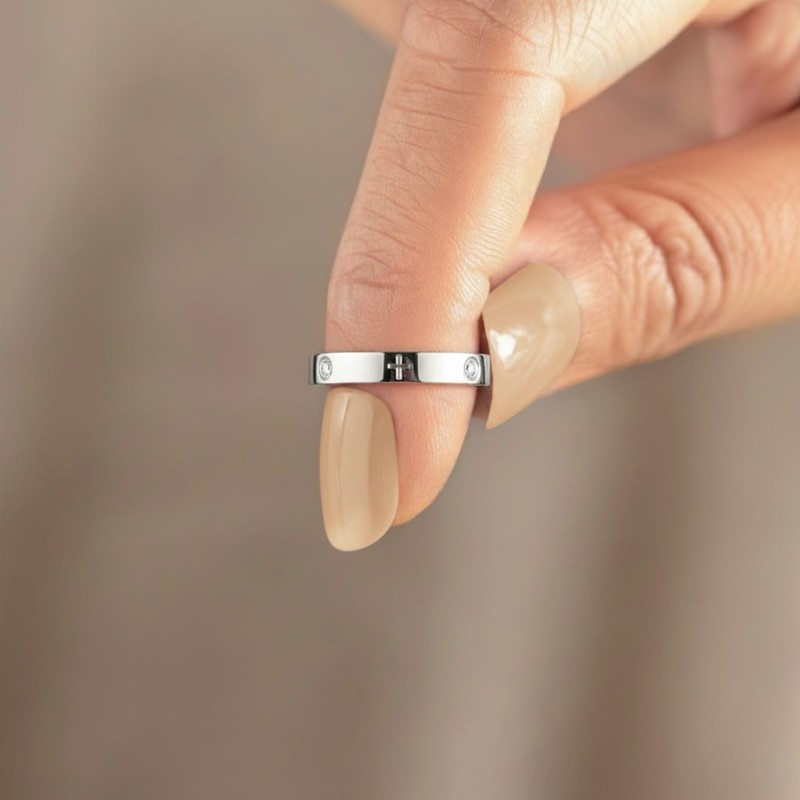 Crystal Cross Ring