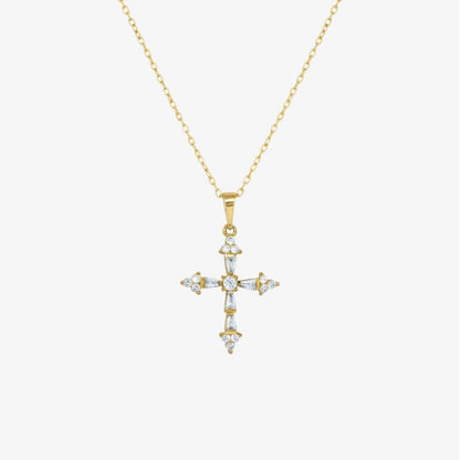 Dainty Cross Necklace in gold – minimalist everyday Christian cross necklace by Lainly™