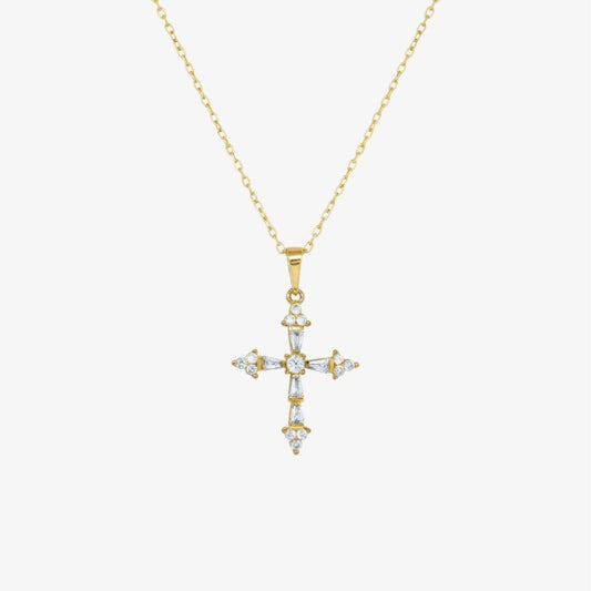 Dainty Cross Necklace in gold – minimalist everyday Christian cross necklace by Lainly™