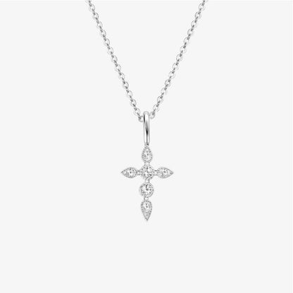 Mossanite Signature Cross Necklace