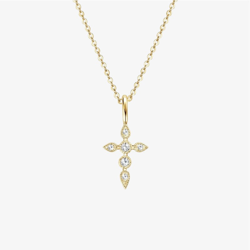 Moissanite Signature Cross Necklace – premium VVS1 D-color Christian necklace by Lainly™