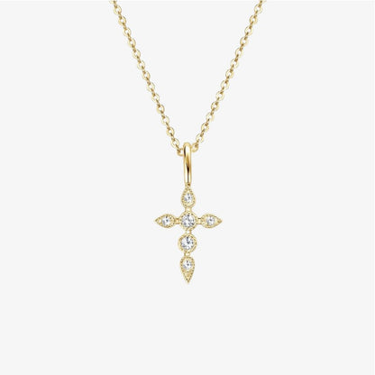 Moissanite Signature Cross Necklace – premium VVS1 D-color Christian necklace by Lainly™