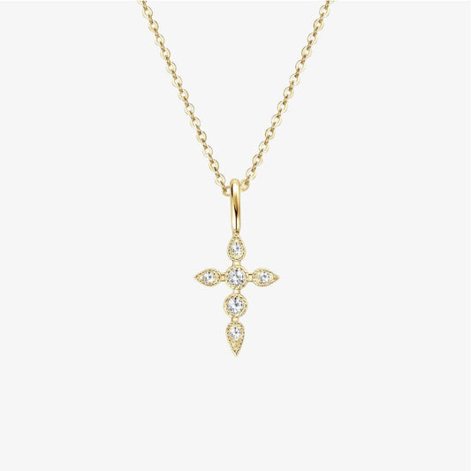 Moissanite Signature Cross Necklace – premium VVS1 D-color Christian necklace by Lainly™