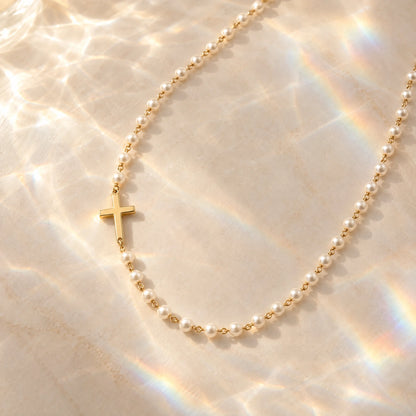 Pearl Cross Necklace