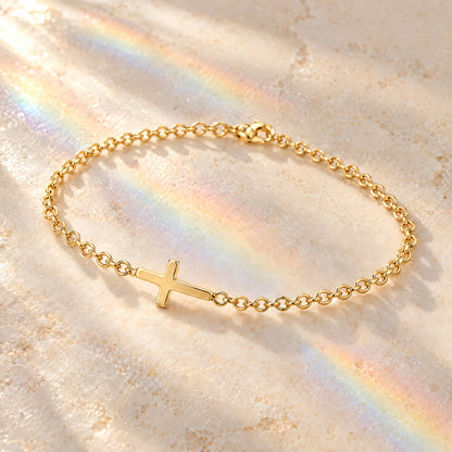 Sideways Cross Bracelet
