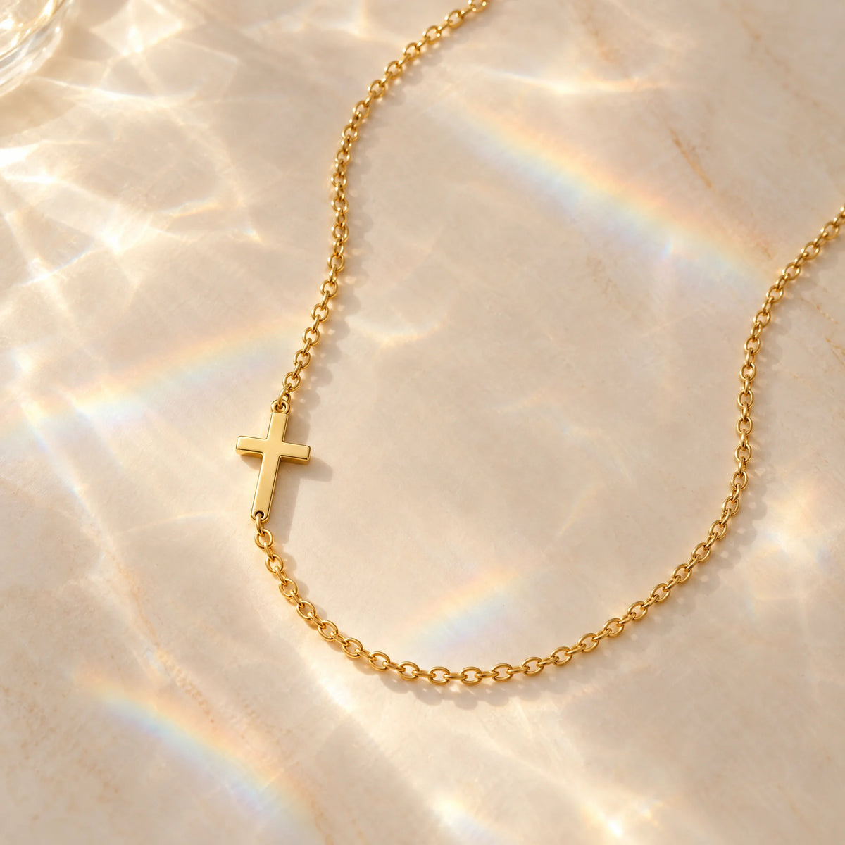 Sideways Cross Necklace