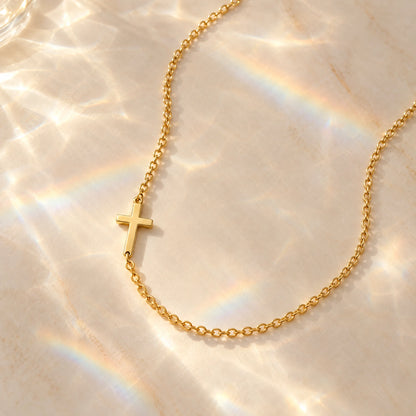 Sideways Cross Necklace