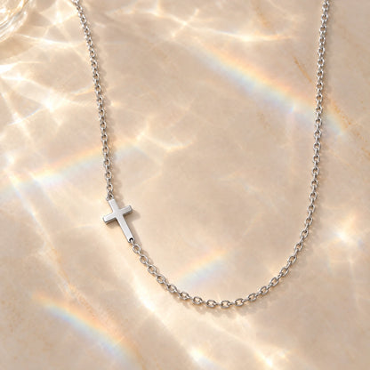 Sideways Cross Necklace