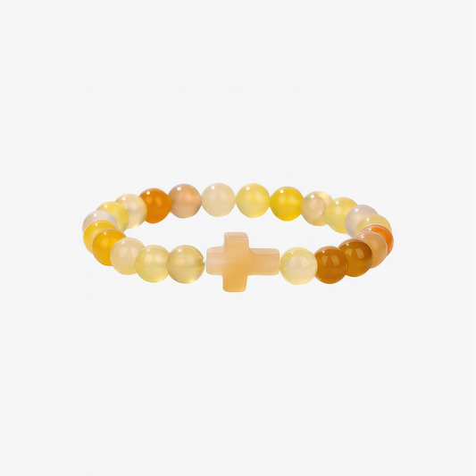 Orange Cross Bracelet – colorful cross charm Christian bracelet for women by Lainly™