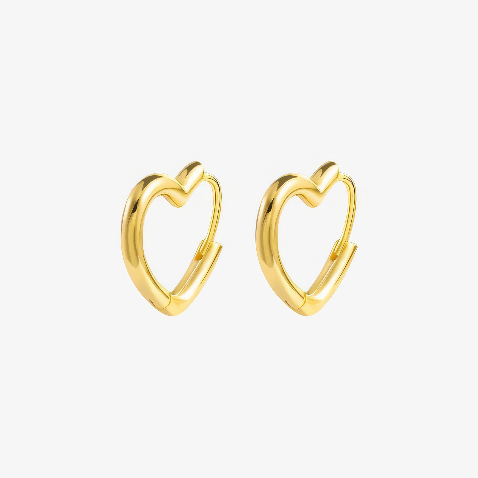 Heart Earrings – heart-shaped hoop earrings in 18k gold and silver by Lainly™
