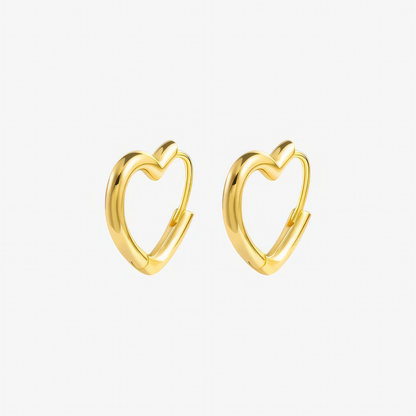 Heart Earrings – heart-shaped hoop earrings in 18k gold and silver by Lainly™