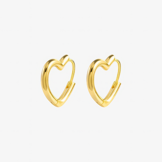 Heart Earrings – heart-shaped hoop earrings in 18k gold and silver by Lainly™