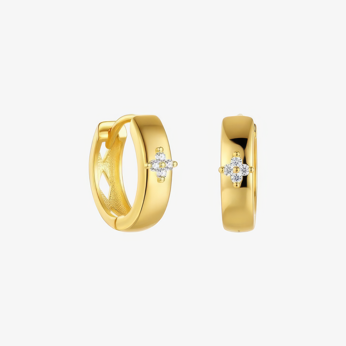 Grace Earrings – elegant shimmer hoop earrings in 18k gold and silver by Lainly™