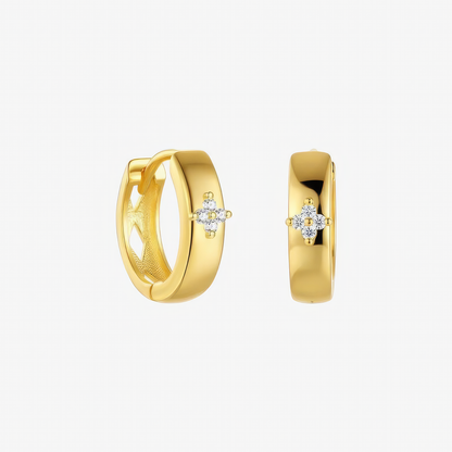 Grace Earrings – elegant shimmer hoop earrings in 18k gold and silver by Lainly™