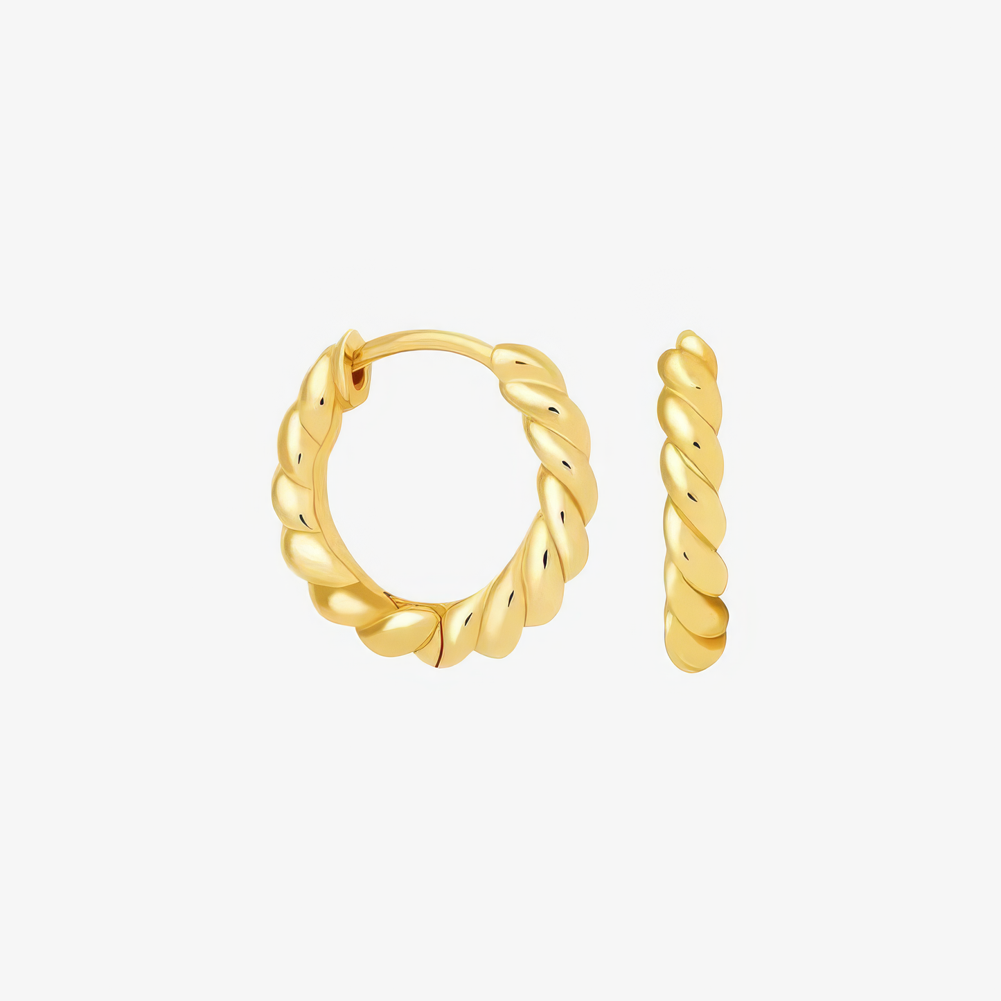 Croissant Earrings – twisted hoop earrings in 18k gold and silver – chic faith jewelry by Lainly™