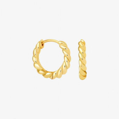 Croissant Earrings – twisted hoop earrings in 18k gold and silver – chic faith jewelry by Lainly™