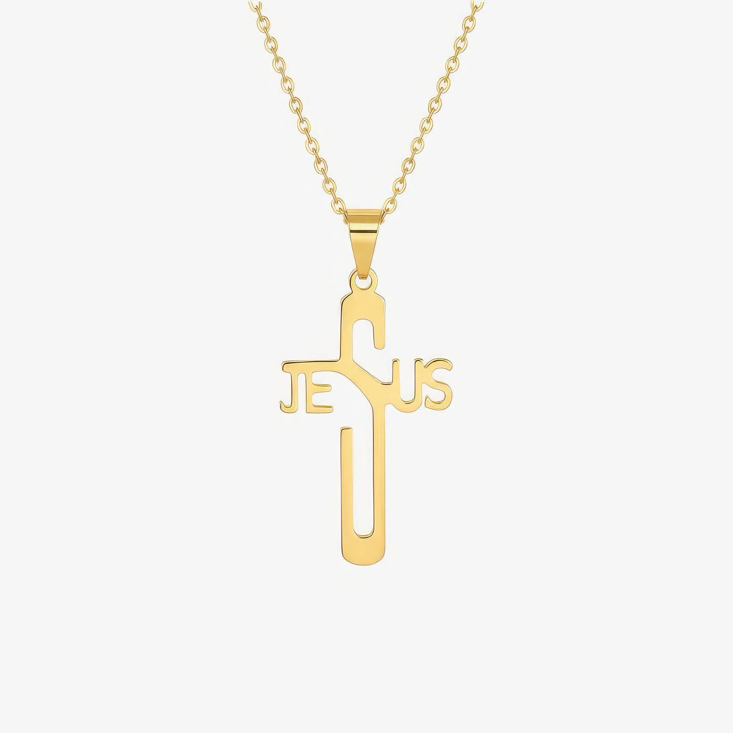 Jesus Necklace – name of Jesus script necklace in 18k gold and silver by Lainly™
