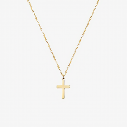 Classic Cross Necklace in 18k gold and silver – timeless minimalist Christian necklace by Lainly™