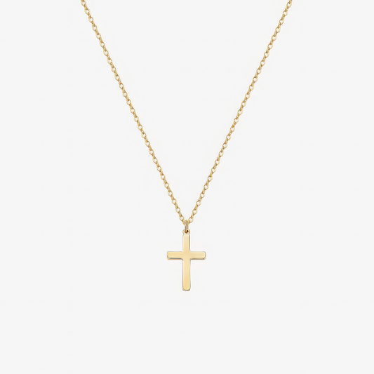 Classic Cross Necklace in 18k gold and silver – timeless minimalist Christian necklace by Lainly™