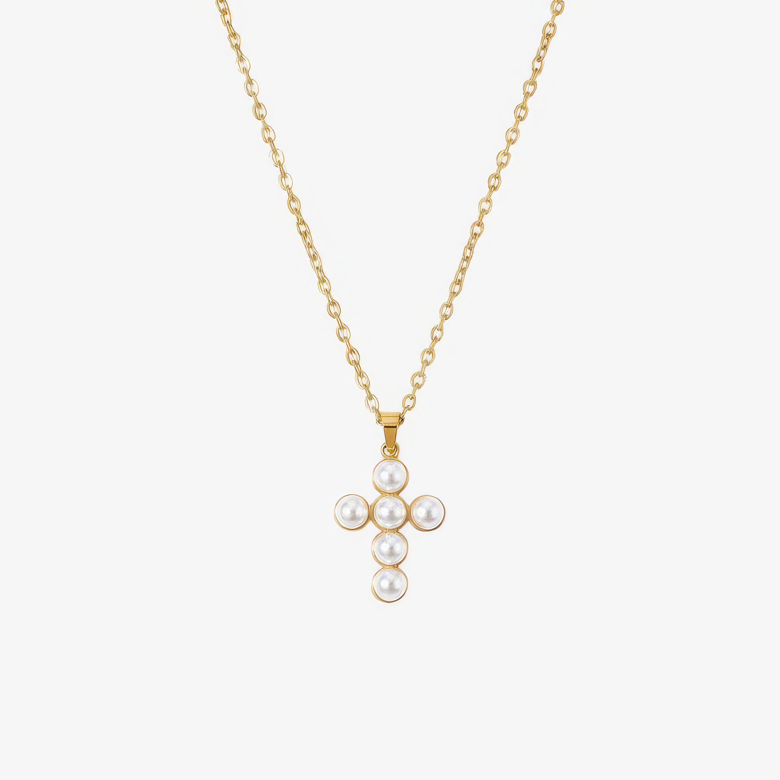 Halo Pearl Necklace – delicate pearl halo Christian necklace for women by Lainly™