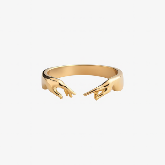Touch of God Ring inspired by Michelangelo – artistic Christian ring in 18k gold and silver by Lainly™