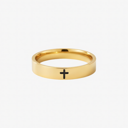 Classic Cross Ring in 18k gold and silver – everyday Christian cross ring for women by Lainly™