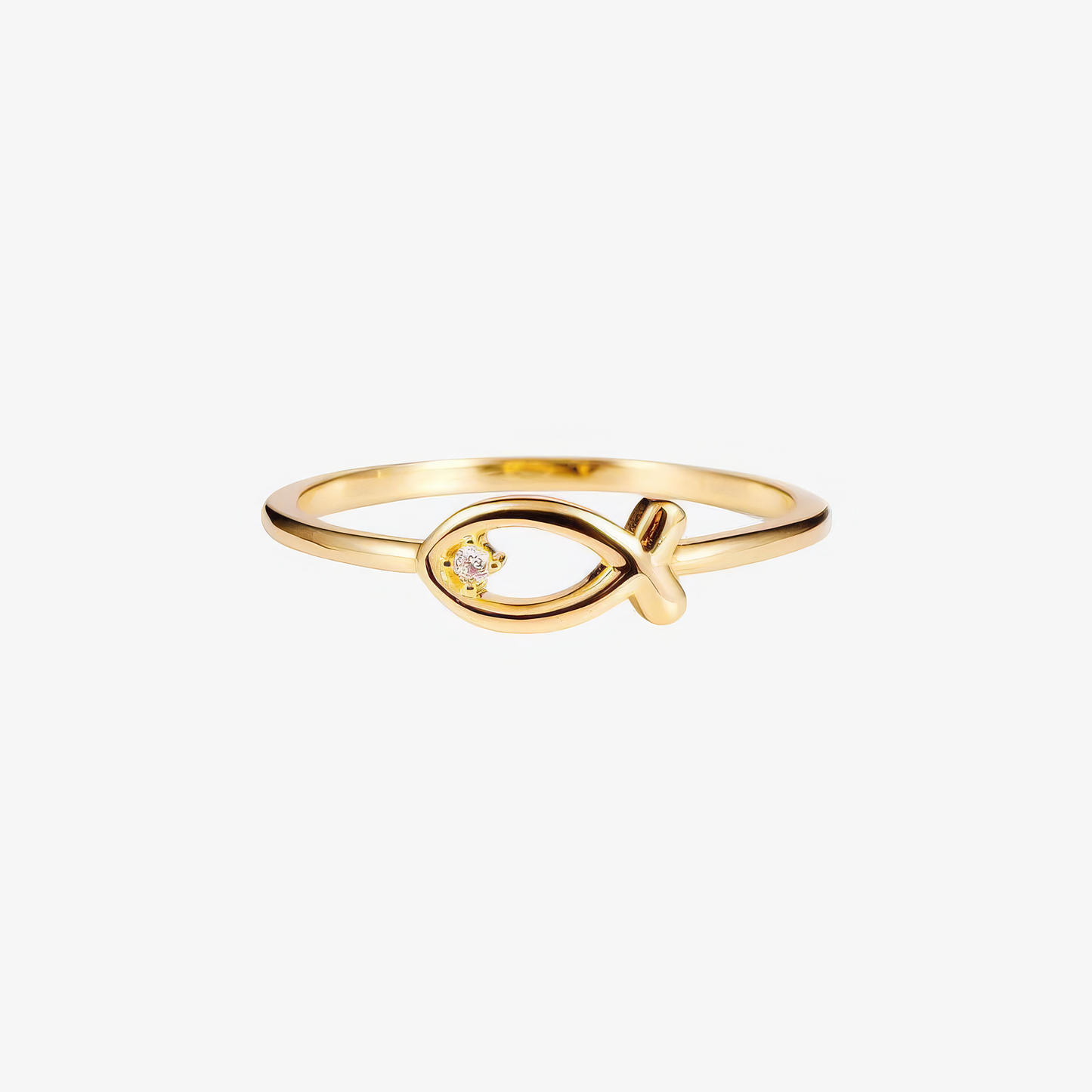 Jesus Fish Ring – Ichthys symbol Christian ring in 18k gold and silver by Lainly™