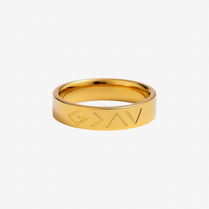 Highs & Lows Ring inspired by Psalm 139:8 – scripture Christian ring in 18k gold and silver by Lainly™