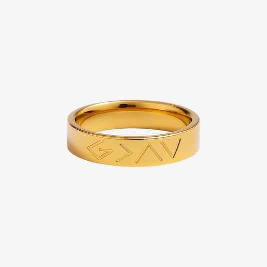 Highs & Lows Ring inspired by Psalm 139:8 – scripture Christian ring in 18k gold and silver by Lainly™