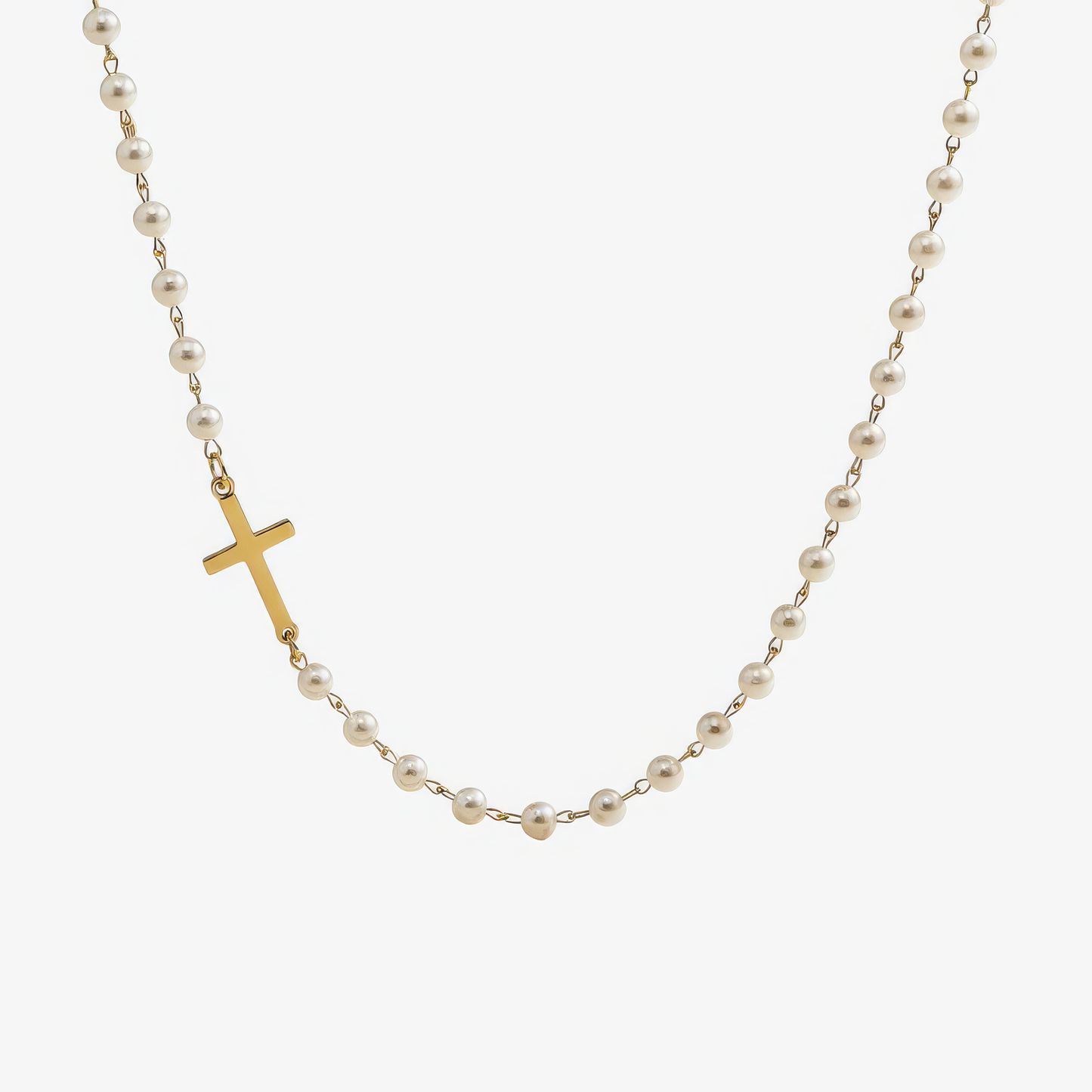 Freshwater Pearl Cross Necklace – genuine pearl Christian necklace for women by Lainly™