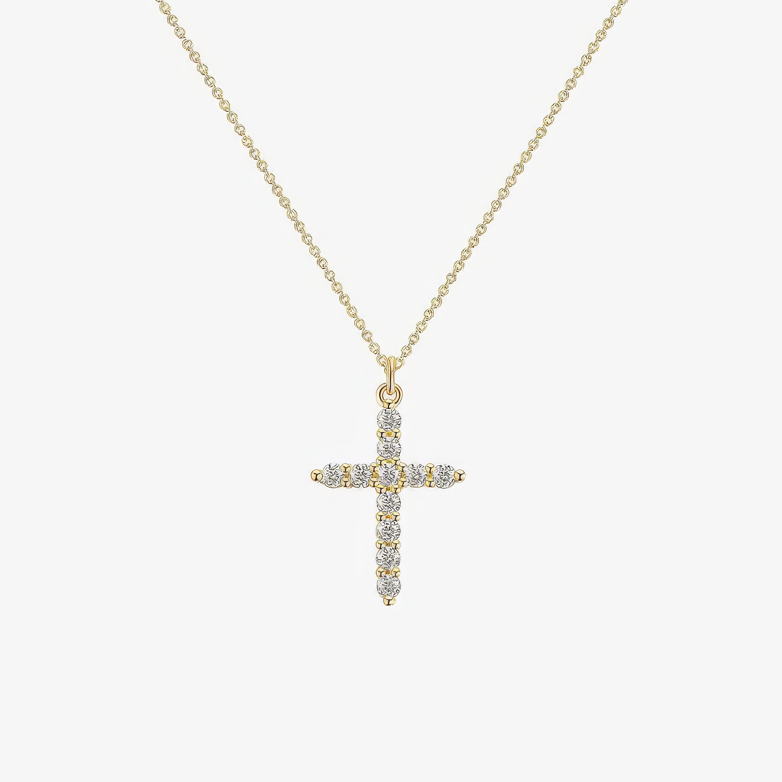 Crystal Cross Necklace in 18k gold and silver – sparkling crystal Christian necklace by Lainly™