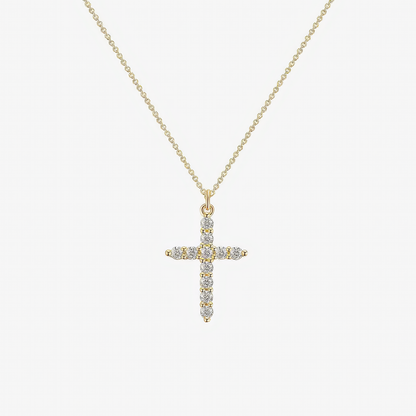 Crystal Cross Necklace in 18k gold and silver – sparkling crystal Christian necklace by Lainly™