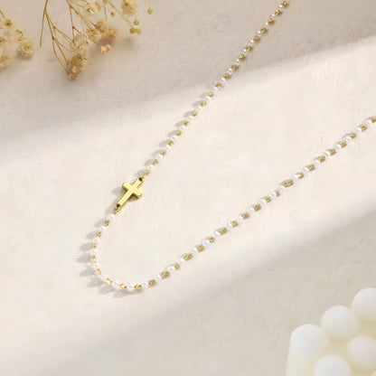 CROSS & PEARLS NECKLACE